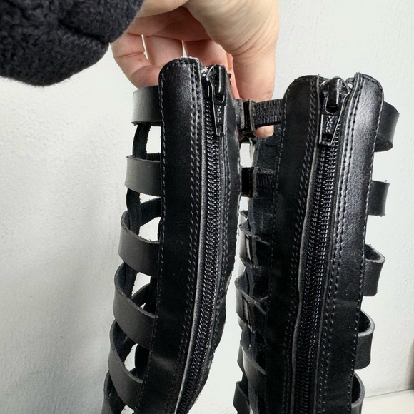 MIA Gladiator Boot Tall Sandals Flats Black Size 6.5 - Picture 6 of 7
